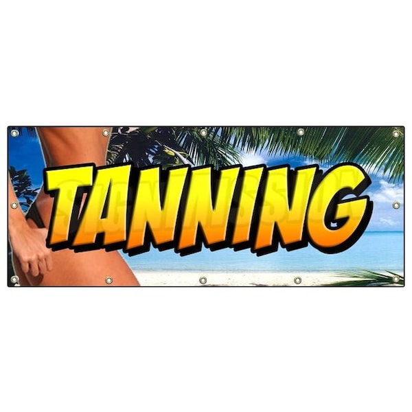 TANNING BANNER SIGN tan beauty salon spa bed signs spray